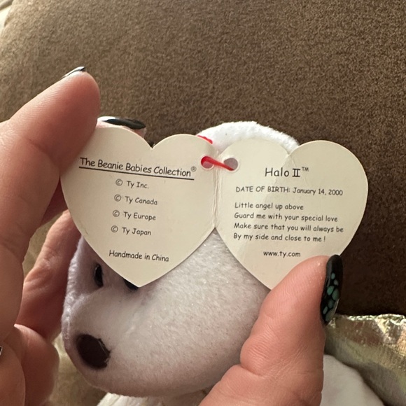 Ty Halo II White and Gold Angel Bear Plush - Picture 3 of 9